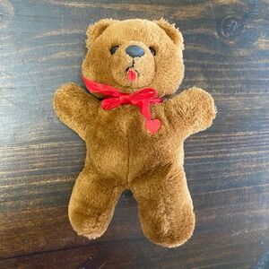 Vintage Dakin 1985 Teddy Bear Red Heart Throb Plush Stuffed Animal 9"